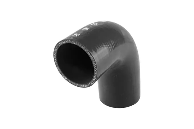 2.50" To 2.75" Black 90° Reducer Elbow – Mild Steel Exhaust Transition Fitting 1